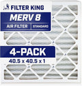 Filter King 40.5x40.5x1 Air Filter | 4-PACK | MERV 8 HVAC Pleated A/C Furnace Filters | MADE IN USA | Actual Size: 40.5 x 40.5 x .75"