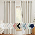 NICETOWN Natural 100% Blackout Linen Curtains 84 inch Long Burg by NICETOWN