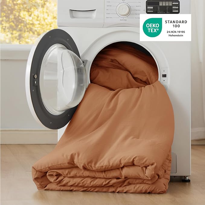 Bedsure Queen Comforter Set, Pumpkin Soft Prewashed Bedding - Image 5