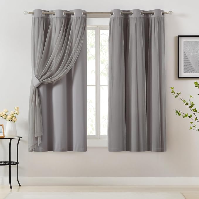 Bujasso Grey 90% Blackout Curtains by Bujasso