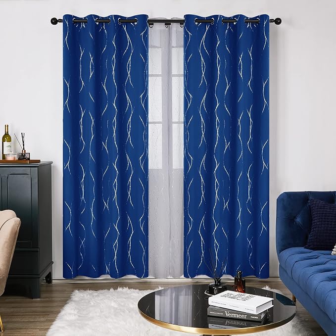 Deconovo Living Room Curtains 95 Inches Long, Thermal Insulated, Room Darkening - Image 2