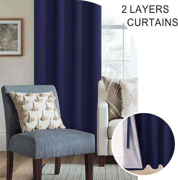 XWZO Full Shading Blackout Curtains 84 Inches Long - Image 5