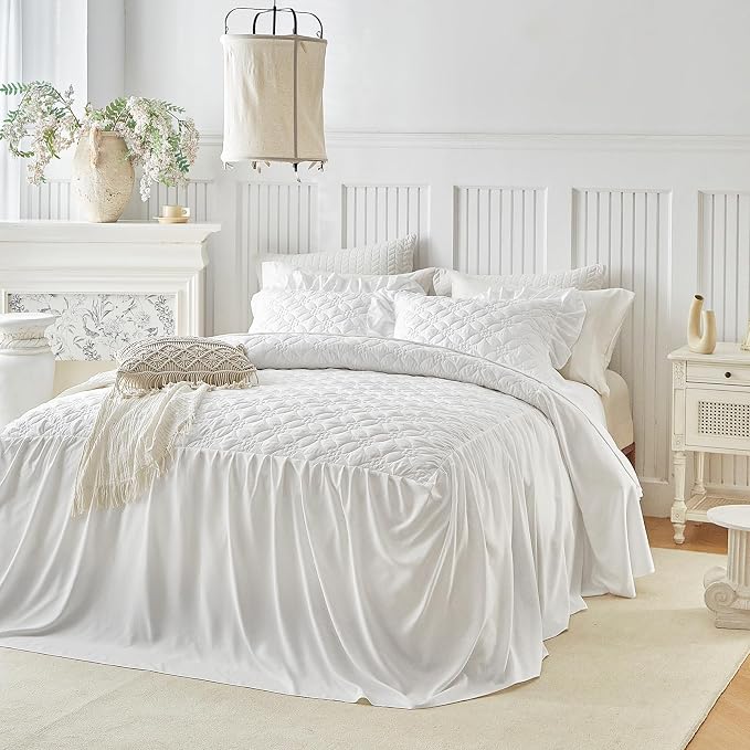 Ruffle Skirt Bedspread Set Flower Style - Image 4