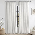 Unique Pure White Double Layer Thick Linen Blackout Large 105 Inch Curtains by PleatedDrapes
