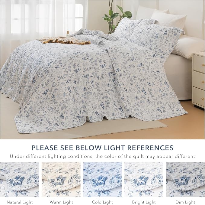 QSH 100% Cotton Floral Quilt Oversized Queen - Image 7