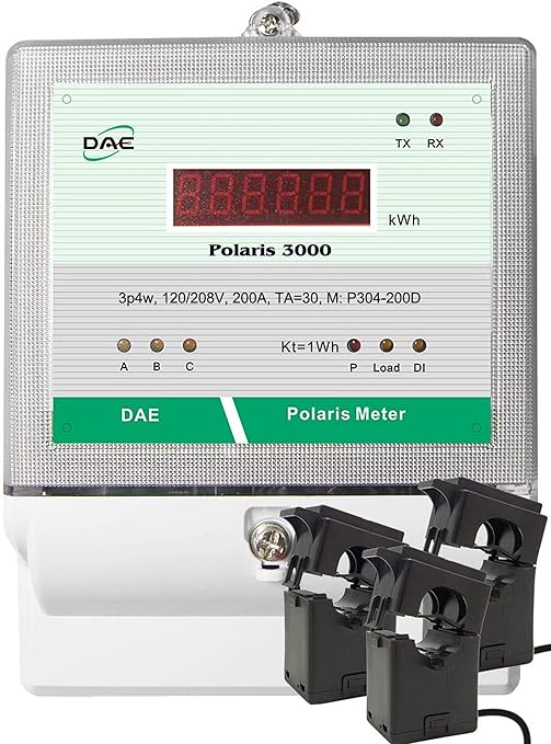 DAE P304-200 KIT Multi-Function Smart Submeter 3 Phase, 200A, 120/208v, 3 Split CTs, RS485, Demand