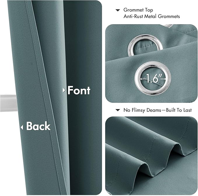 MIULEE Blackout Curtains for Bedroom 2 Panels 40 x 63 Inch Long Dusty Blue | - Image 4
