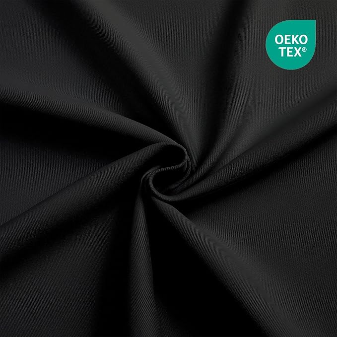 CUCRAF Black Blackout Curtains 90 Inches Long, Thermal Insulated Noise Reducing - Image 4