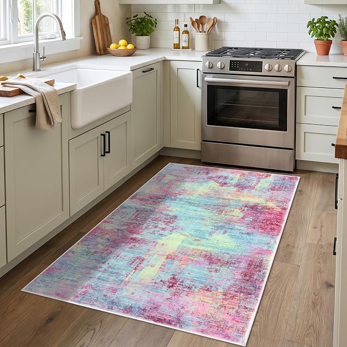 Abstract Area Rug 3x4 Ft Washable Rugs - Image 3