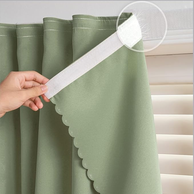 Self Adhesive Curtains, No Drilling Curtains, Easy Installation by gonnrly