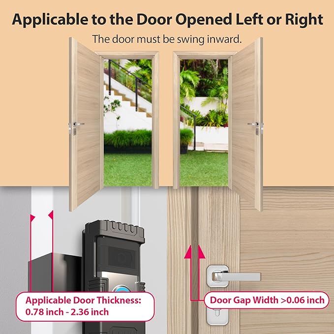 Heart of Tafiti Anti-Theft Video Doorbell Mount, Compatible with Ring Doorbell 1/2/3/3Plus/4/2020/2023/Blink 2021, Adjustable No-Drill Mounting Bracket Wedge Adapter Holder Accessories