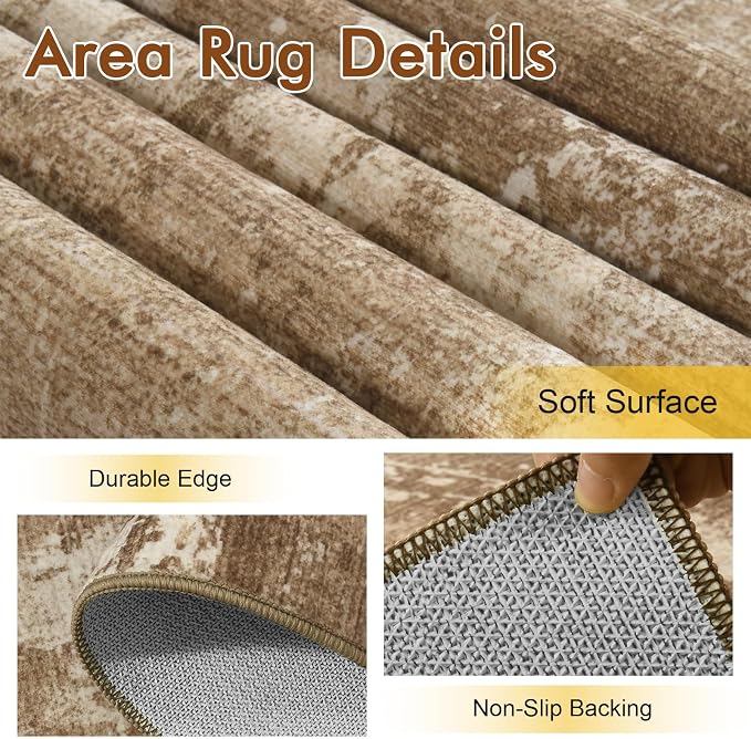4x6 Ft Area Rugs for Living Room, Soft Non-Slip Washable Rugs Modern Abstract - Image 6
