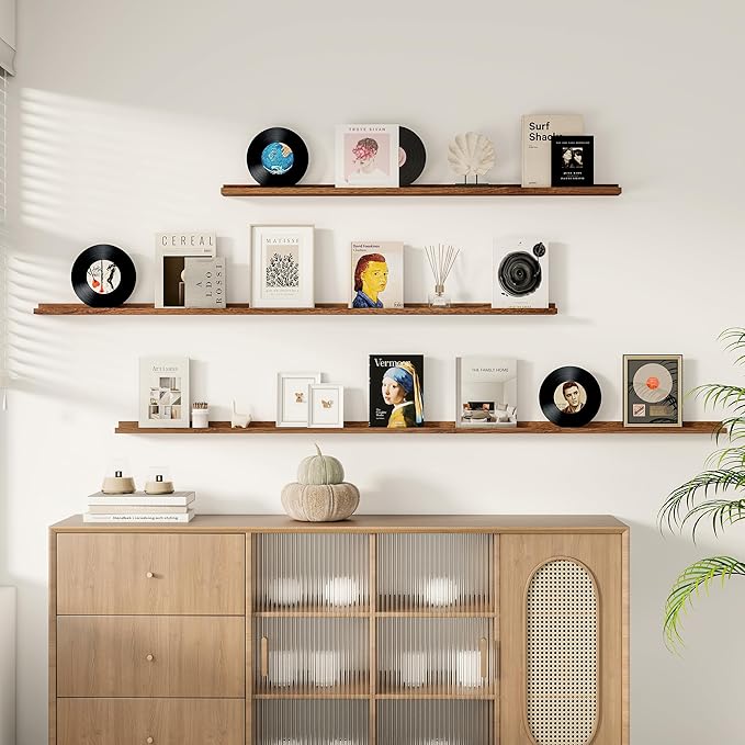 Fun Memories Picture Ledge Shelf, 60 Inch Floating Shelves Set of 2, Large Book - Image 7