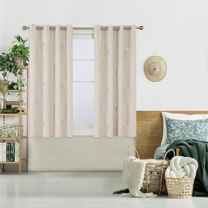 Deconovo Curtains for Living Room, Pattern Blackout Curtains 45 Inches Long | by Unknown