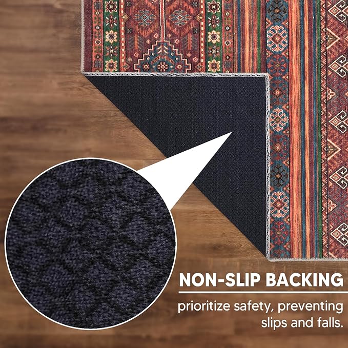 Keen Home Design 2x3 Rug - Machine Washable Entry Rug with Non-Slip Backing, Ideal for Enteryway, Kitchen, Bathroom, Laundry Room - Vintage, Easy Clean, Durable, Low Pile Rug - (2' x 3')