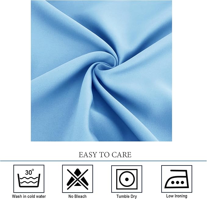 Diraysid Sky Blue Grommet Blackout Curtains - Image 5
