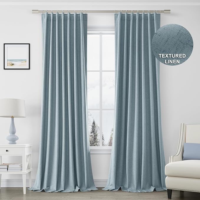 Joywell 100% Blackout Linen Curtains 108 Inches Long - Image 9