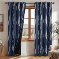 Deconovo Silver Foil Wave Pattern Total Blackout Curtain Panels, Living Room by Unknown