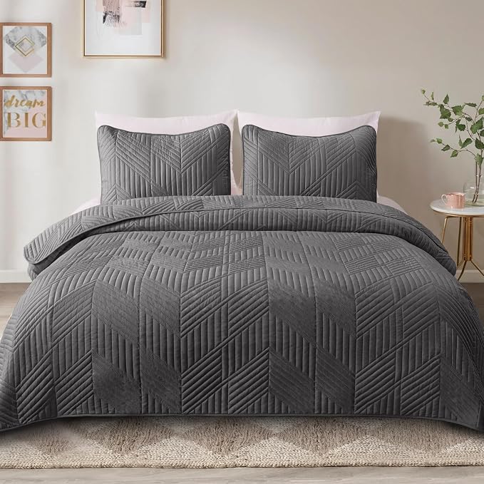 Exclusivo Mezcla Ultrasonic Twin Quilt Bedding Set, Soft Microfiber, Modern - Image 2