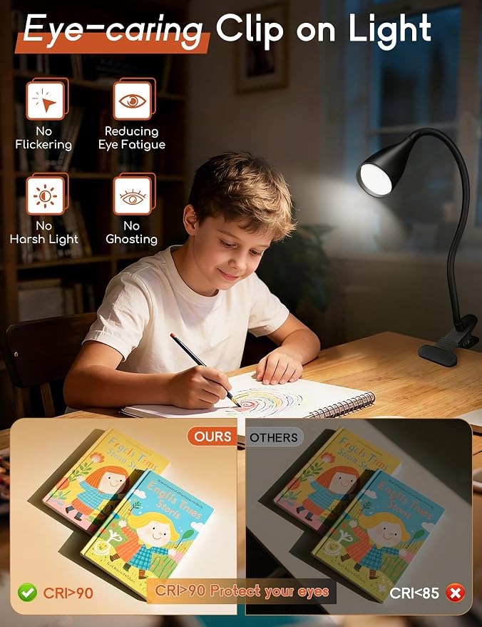 Reading Light for Book in Bed, Clip on Light Reading Lamp - Image 4