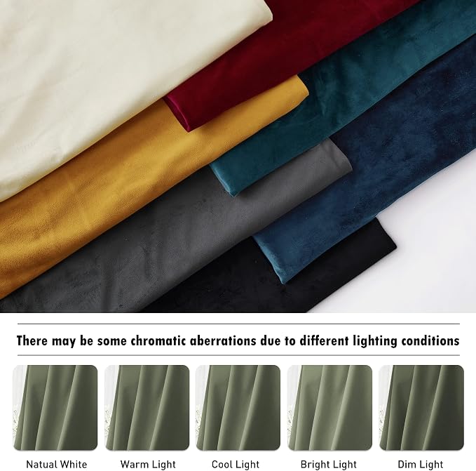 RYB HOME Velvet Curtains 102 inches Long, Extra Long High Ceiling Curtains | - Image 7