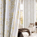 NICETOWN Gold Foil Printed Floral Curtains 100% Blackout, Grommet Branch by NICETOWN