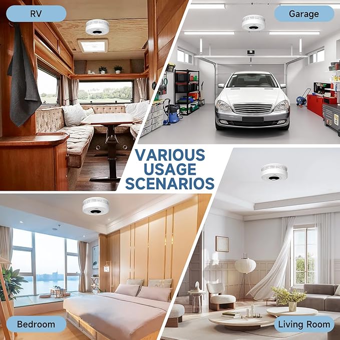 Interconnected 2-in-1 Smoke & Carbon Monoxide Detector with Digital LCD Display, 85dB Loud Alarm, RF Linking for Whole Home Safety, Easy Install for Bedroom, Hallway, RV
