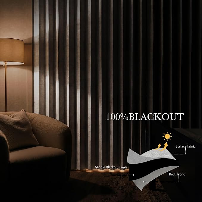 RYB HOME Accordion Style Closet Curtains 100% Blackout | Curtain - Image 6