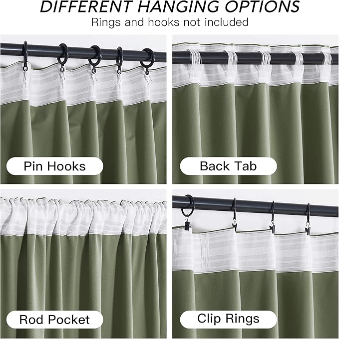RYB HOME Velvet Curtains 108 inches Long, Extra Long High Ceiling Curtains | - Image 4