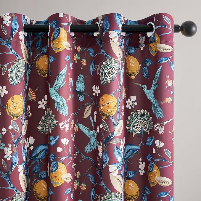 Topfinel Rust Floral Curtains 96 Inches Long 2 Panels Unique Beige Luxury - Image 3