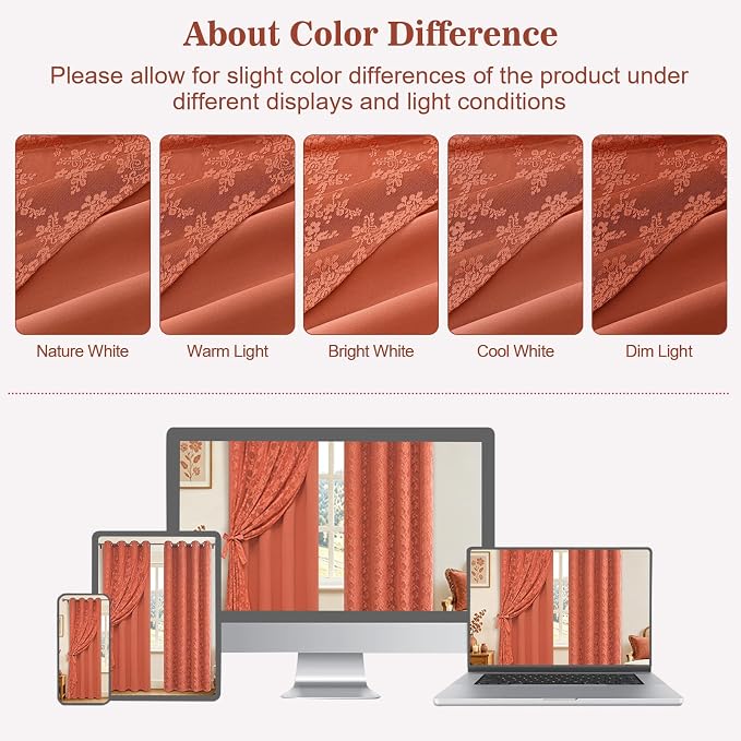 Yinhua Terracotta Curtains for Living Room Double Layer Curtain - Image 7