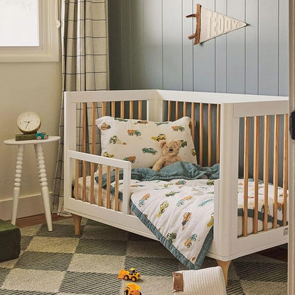 Little Unicorn Toddler Bedding 3-Piece Set | Super Soft & Breathable Muslin Fabric | for Convertible Cribs & Toddler Beds (Work Trucks)