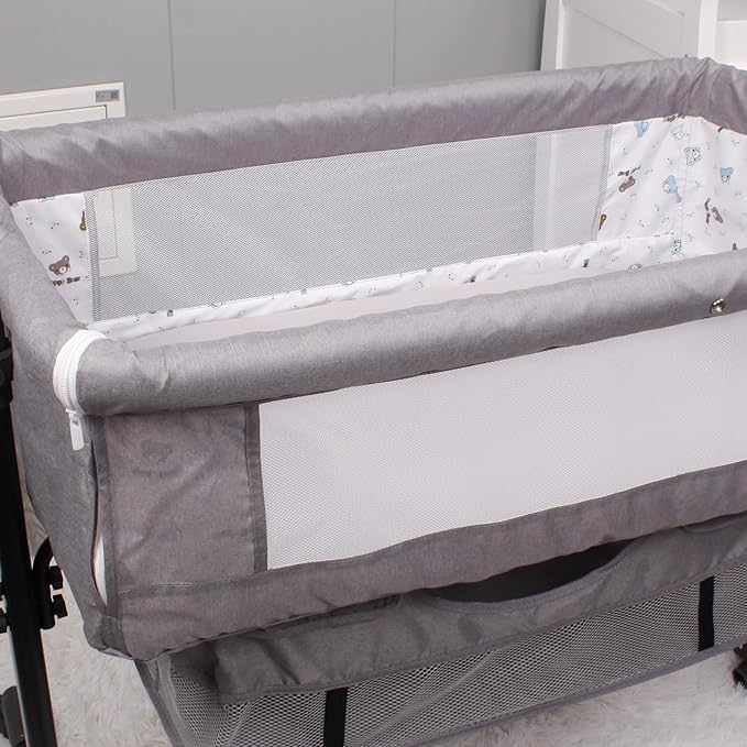 Belsden Pack of 3 Fitted Bassinet Sheet Set, Flexible Fit Various Bassinet, Adapts to Oval, Hourglasss and Rectangle Shaped Bassinet Pads, Cloudy Soft Washable Material, White & Grey & Light Grey