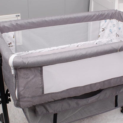 Belsden Pack of 3 Fitted Bassinet Sheet Set, Flexible Fit Various Bassinet, Adapts to Oval, Hourglasss and Rectangle Shaped Bassinet Pads, Cloudy Soft Washable Material, White & Grey & Light Grey