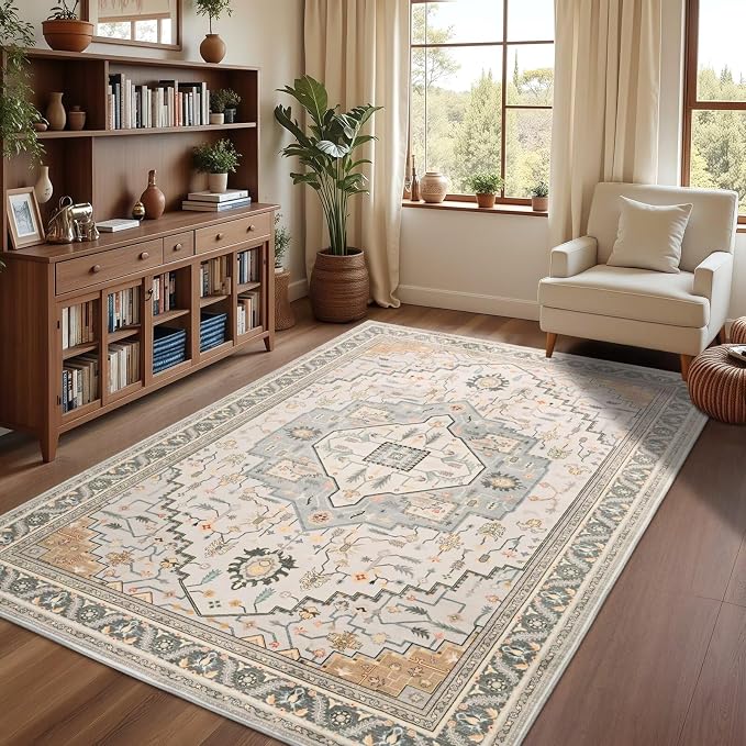 Macgace 6x9 Grey Beige Area Rug - Image 3