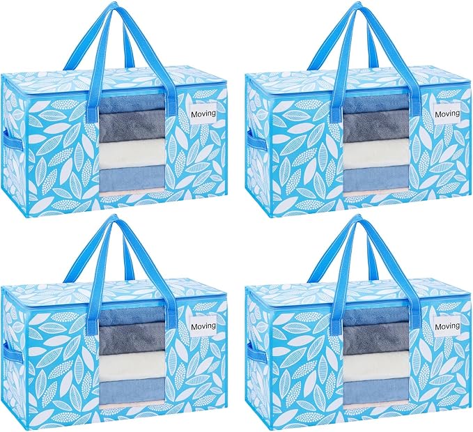 VENO Moving Bags, Wide Open Top, Spring Breeze, 4 Pack | Moving boxes by Veno