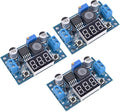 Seloky LM2596 Adjustable DC-DC Step-Down Buck Converter Module with LED Voltmeter Display, Voltage Regulator 4.0-40V Input to 1.25-37V Output Power Supply Module (Pack of 3)