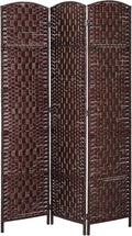 HOMCOM Room Divider 3-Panel, 6FT-Tall Folding Privacy Screen, Hand-Woven Design by HOMCOM
