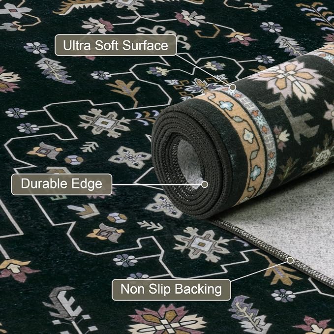 4x6 Area Rugs Living Room: Washable Vintage Rug - Image 7