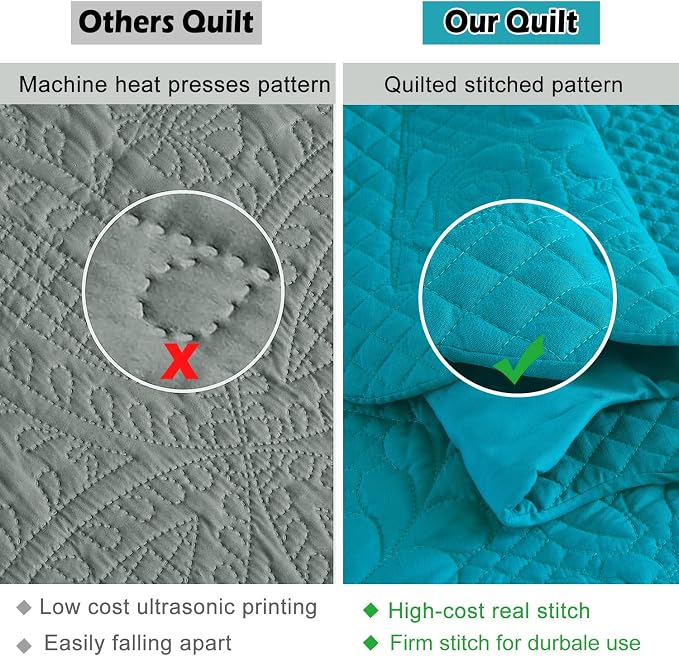 EVENHUG Oversized King Bedspreads California King Quilt Set - Image 5