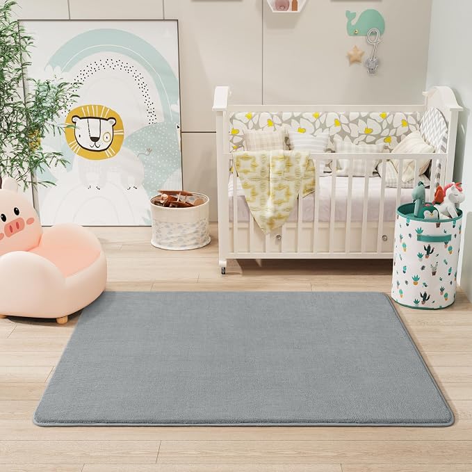 Modern Washable Runner Rugs, 2x4 Feet Grey Bedroom Runner Rug | Small Area Rugs - Image 6