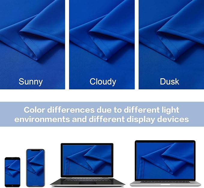 Royal Blue Curtains Room Darkening Curtains，Rod Pocket and Back Tab Thermal - Image 5