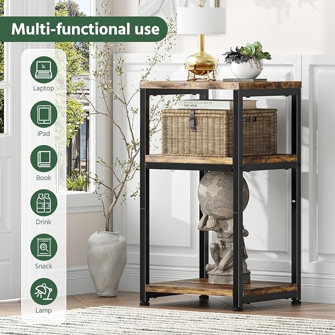 Simple Trending Side Table, End Table Night Stand, 3 Tiers Shelf - Image 8
