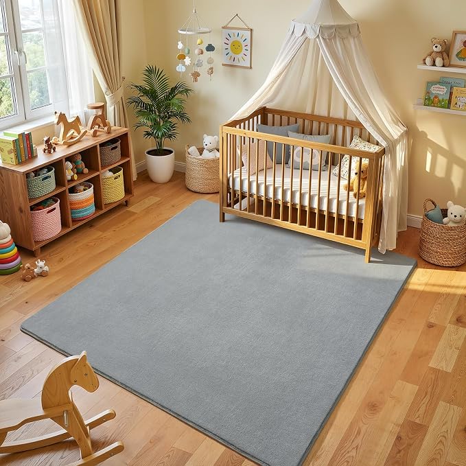 6x6 Square Area Rugs for Bedroom Living Room, Modern Non Slip Minimalist Carpet - Image 2