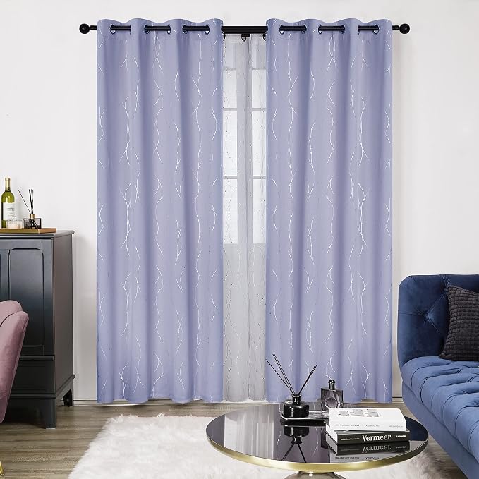 Deconovo Living Room Curtains 95 Inches Long, Thermal Insulated, Room Darkening - Image 2