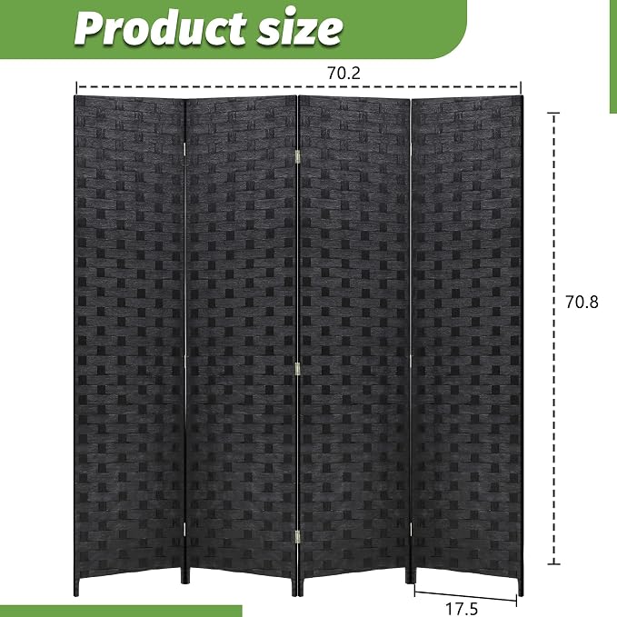 FDW Room Divider Wood Screen 4 Panel Folding Portable Partition Screens Wooden - Image 7
