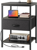 SUPERJARE Nightstand with Charging Station, USB-C Port, Bedside Table | 27.7 by SUPERJARE
