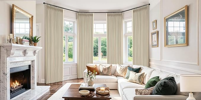 MIULEE Pinch Pleated 100% Blackout Curtains 40"x102" Long Cream 4 Panel Set | - Image 2