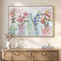 Framed Colorful Floral Wall Art, Modern Botanical in Vase Canvas Prints Painting by Cuspin