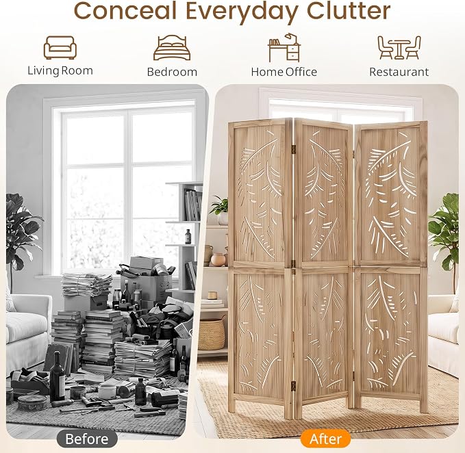 GIANTEX 3 Panel Boho Room Divider - Image 9